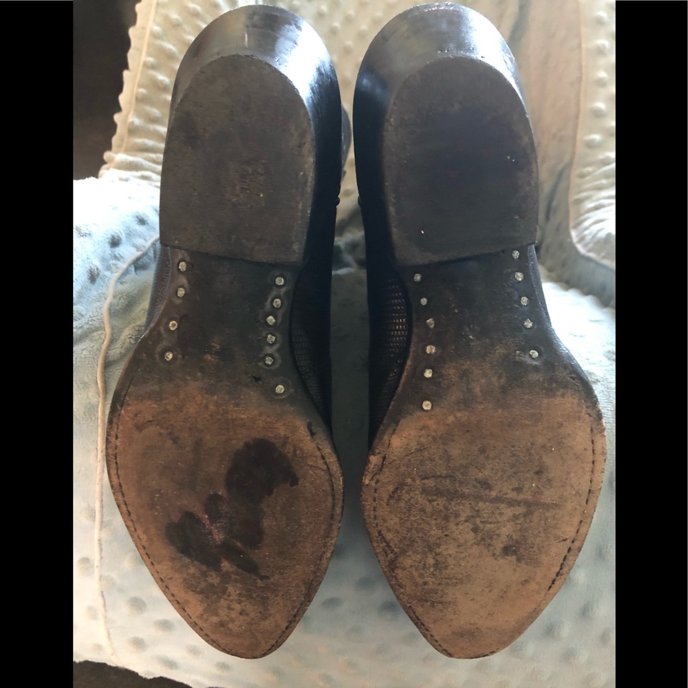Tony Lama pointed toe Black Brilliant lizard leather western boots - Picture 7 of 9